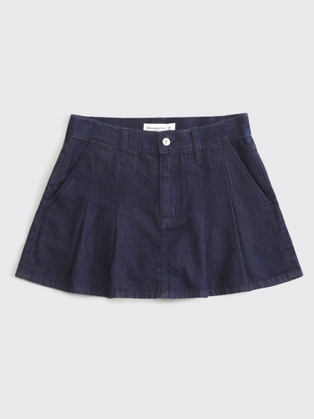 Abercrombie & Fitch A&F Denim Micro Mini Pleated Denim Skirt Mid Rise Blue 30